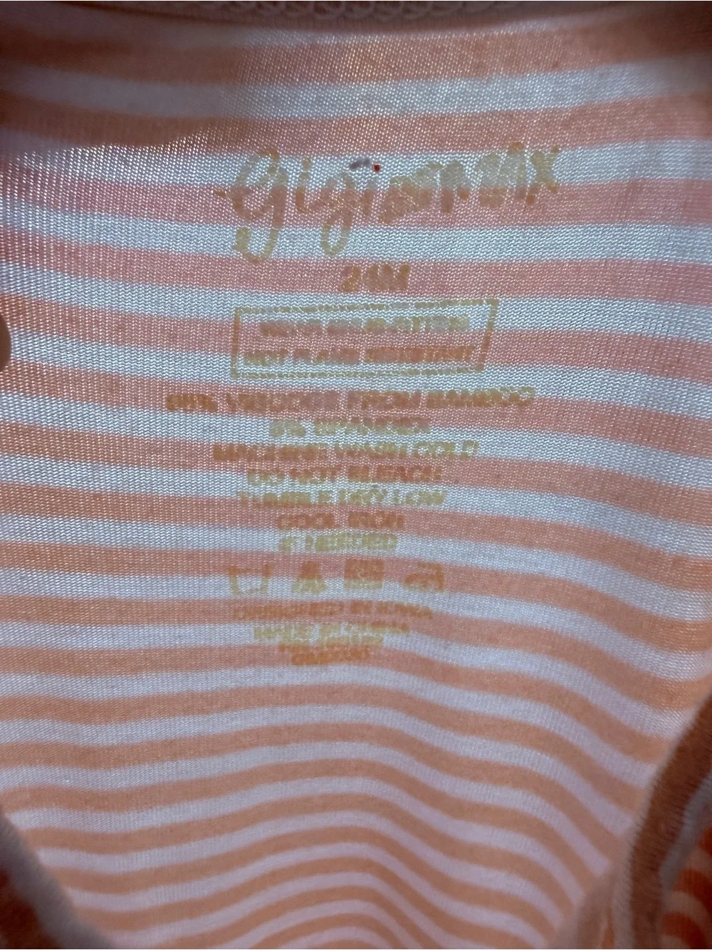 Gigi & Max Pink Stripe Ruffle Baby One-Piece Bamboo Pajamas